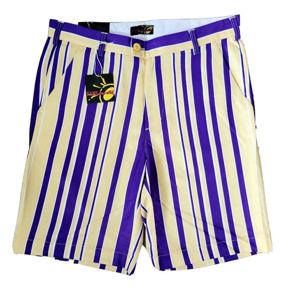 Fans Gone Wild Shorts 28 NWT Men's LSU Louisiana State University Geaux …